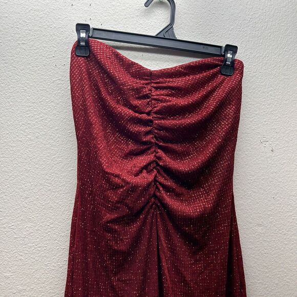 VTG Jessica McClintock Gunne Sax Red Glitter Sparkles Floor Length Dress Size 8 - Picture 2 of 11